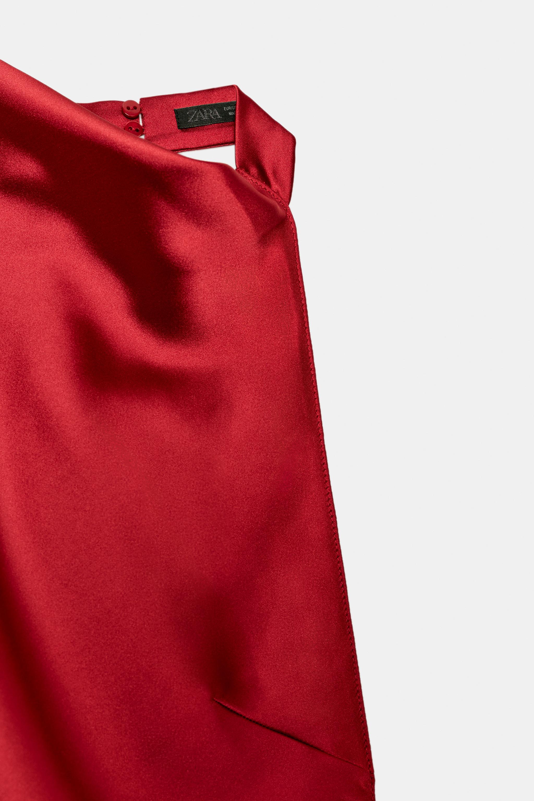 LONG SATIN HALTER DRESS